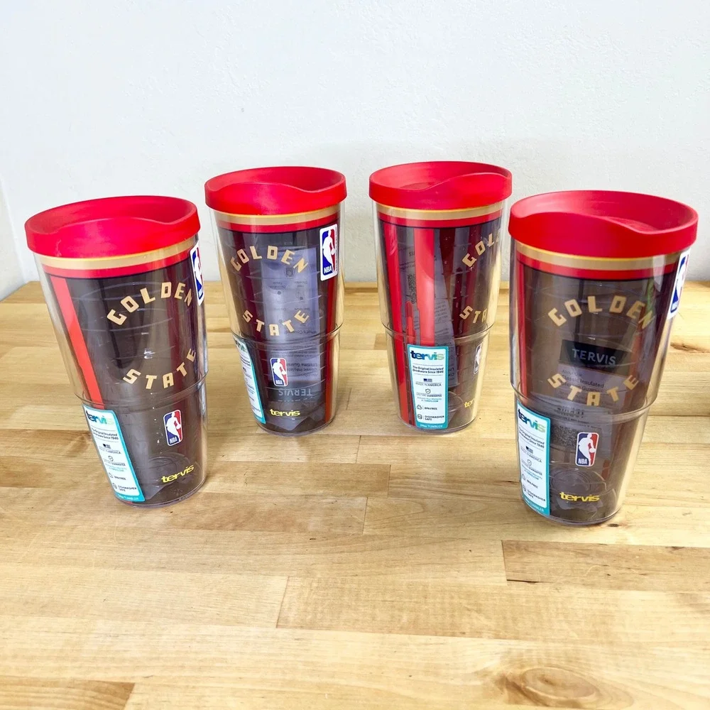 Tervis NBA Golden State Warriors City Edition Tumbler Set Size 24oz Red New 4pc